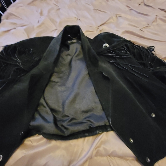 Pelle Milano leather suede fringe jacket - Picture 4 of 7